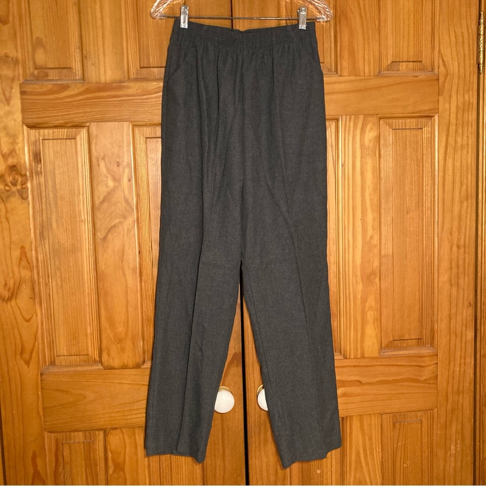 NWOT Haband Vintage 80s 90s Pull On Pants Elastic Waist Career Gray Size 12
